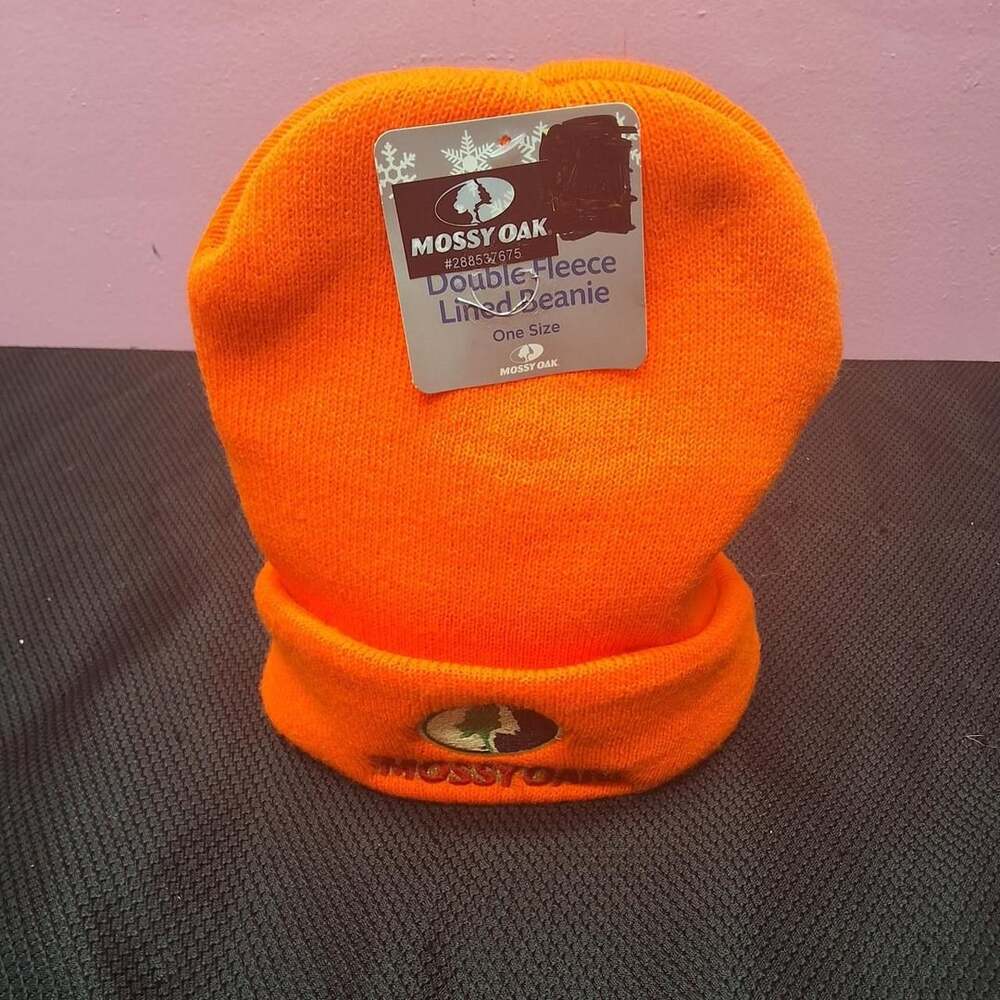 Mossy Oak Double Fleece Lined Beanie One Size Orange